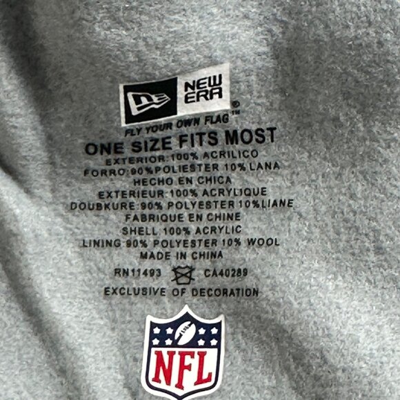 San Francisco 49ers New Era NFL Removeable Pom Knit Beanie Hat Gray Red Football - Picture 7 of 8